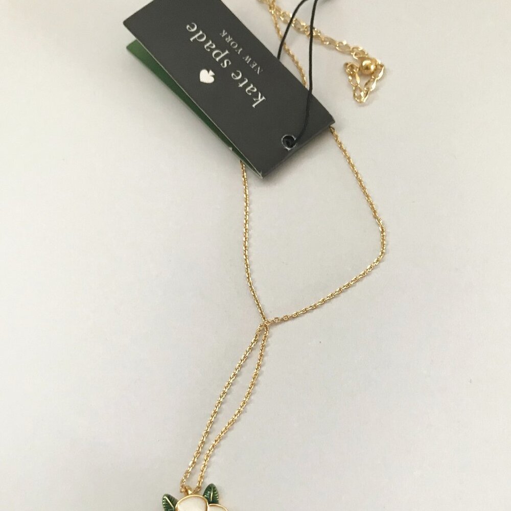 Kate Spade Gold Tone Strawberry Flower Pendants Short Necklace - Picture 2 of 2